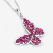 Bids.com 4.72 Carat Genuine Ruby .925 Sterling Silver Pendant Pendants White Smoke