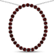 Bids.com 3.52 Carat Genuine Garnet .925 Sterling Silver Pendant Pendants White Smoke Default Title