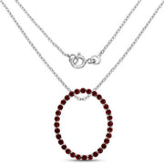 Bids.com 3.52 Carat Genuine Garnet .925 Sterling Silver Pendant Pendants White Smoke