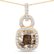 Bids.com IGI Certified 2.50 Carat Genuine Brown Diamond Center and 0.31cttw White Diamond 18K Yellow Gold Pendant (2.81cttw) Pendants White Smoke Default Title