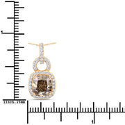 Bids.com IGI Certified 2.50 Carat Genuine Brown Diamond Center and 0.31cttw White Diamond 18K Yellow Gold Pendant (2.81cttw) Pendants White Smoke
