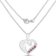 Bids.com 0.18 Carat Genuine Ruby .925 Sterling Silver Pendant Pendants White Smoke