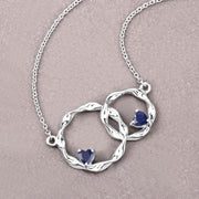 Bids.com 0.70 Carat Genuine Blue Sapphire .925 Sterling Silver Pendant Pendants Dark Gray size 18.00