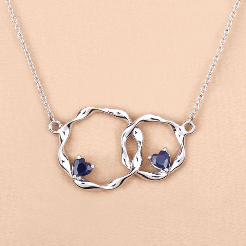 Bids.com 0.70 Carat Genuine Blue Sapphire .925 Sterling Silver Pendant Pendants Peach Puff size 18.00