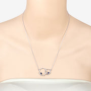 Bids.com 0.70 Carat Genuine Blue Sapphire .925 Sterling Silver Pendant Pendants Bisque size 18.00