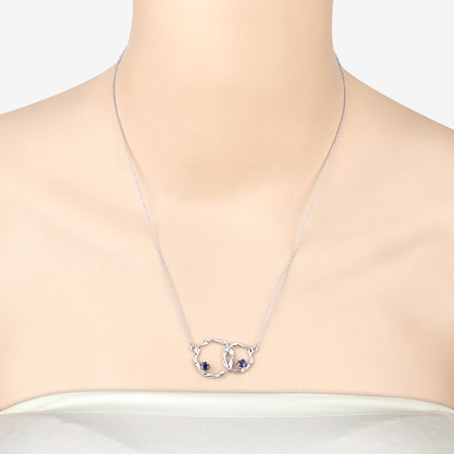 Bids.com 0.70 Carat Genuine Blue Sapphire .925 Sterling Silver Pendant Pendants Bisque size 18.00