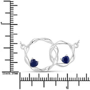Bids.com 0.70 Carat Genuine Blue Sapphire .925 Sterling Silver Pendant Pendants White Smoke size 18.00