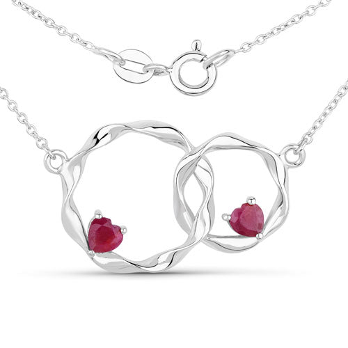 Bids.com 0.70 Carat Genuine Ruby .925 Sterling Silver Pendant Pendants White Smoke size 18.00