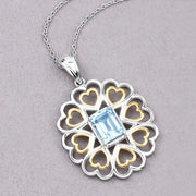 Bids.com 2.60 Carat Genuine Blue Topaz .925 Sterling Silver Pendant Pendants Gray size 18.00