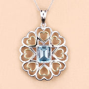 Bids.com 2.60 Carat Genuine Blue Topaz .925 Sterling Silver Pendant Pendants Bisque size 18.00