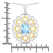 Bids.com 2.60 Carat Genuine Blue Topaz .925 Sterling Silver Pendant Pendants White Smoke size 18.00