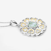 Bids.com 2.10 Carat Genuine Green Amethyst .925 Sterling Silver Pendant Pendants White Smoke