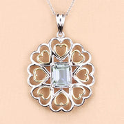 Bids.com 2.10 Carat Genuine Green Amethyst .925 Sterling Silver Pendant Pendants Bisque