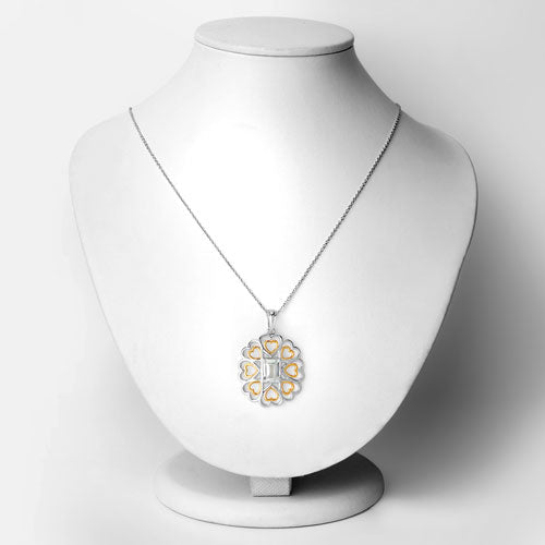 Bids.com 2.10 Carat Genuine Green Amethyst .925 Sterling Silver Pendant Pendants White Smoke