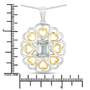 Bids.com 2.10 Carat Genuine Green Amethyst .925 Sterling Silver Pendant Pendants White Smoke