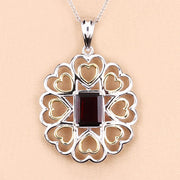 Bids.com 2.55 Carat Genuine Garnet .925 Sterling Silver Pendant Pendants Bisque size 18.00