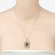 Bids.com 2.55 Carat Genuine Garnet .925 Sterling Silver Pendant Pendants Bisque size 18.00