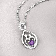 Bids.com 0.15 Carat Genuine Amethyst .925 Sterling Silver Pendant Pendants Light Gray size 18.00