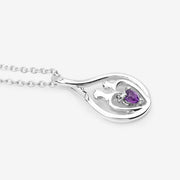 Bids.com 0.15 Carat Genuine Amethyst .925 Sterling Silver Pendant Pendants White Smoke size 18.00
