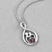 Bids.com 0.14 Carat Genuine Garnet .925 Sterling Silver Pendant Pendants Gray size 18.00