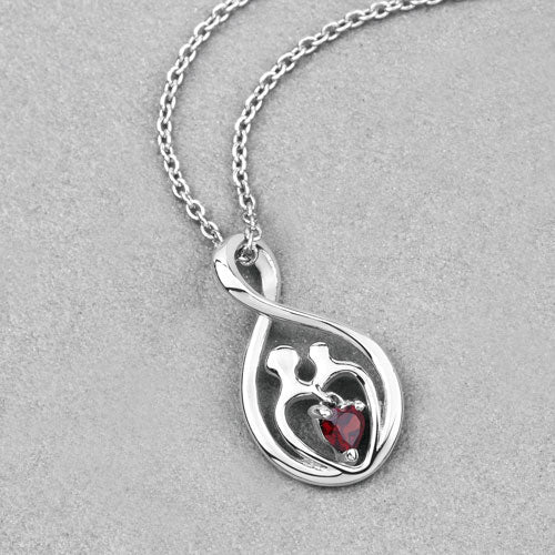 Bids.com 0.14 Carat Genuine Garnet .925 Sterling Silver Pendant Pendants Gray size 18.00