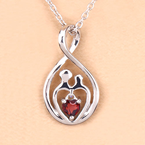 Bids.com 0.14 Carat Genuine Garnet .925 Sterling Silver Pendant Pendants Peach Puff size 18.00