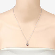 Bids.com 0.14 Carat Genuine Garnet .925 Sterling Silver Pendant Pendants Bisque size 18.00