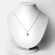 Bids.com 0.14 Carat Genuine Garnet .925 Sterling Silver Pendant Pendants White Smoke size 18.00