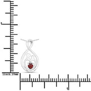 Bids.com 0.14 Carat Genuine Garnet .925 Sterling Silver Pendant Pendants White Smoke size 18.00