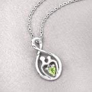 Bids.com 0.15 Carat Genuine Peridot .925 Sterling Silver Pendant Pendants Light Gray size 18.00