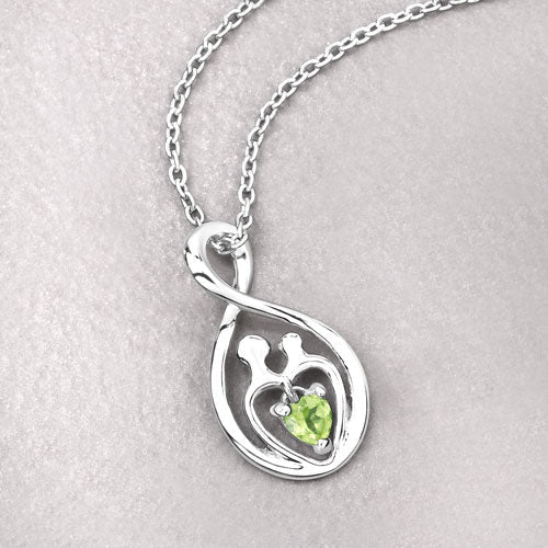 Bids.com 0.15 Carat Genuine Peridot .925 Sterling Silver Pendant Pendants Light Gray size 18.00