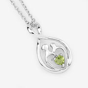 Bids.com 0.15 Carat Genuine Peridot .925 Sterling Silver Pendant Pendants White Smoke size 18.00
