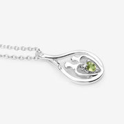 Bids.com 0.15 Carat Genuine Peridot .925 Sterling Silver Pendant Pendants White Smoke size 18.00