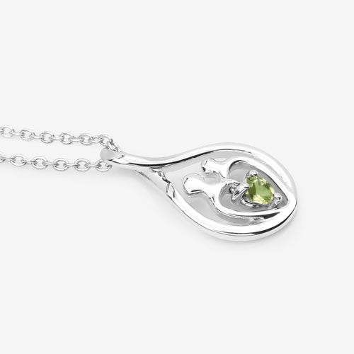 Bids.com 0.15 Carat Genuine Peridot .925 Sterling Silver Pendant Pendants White Smoke size 18.00