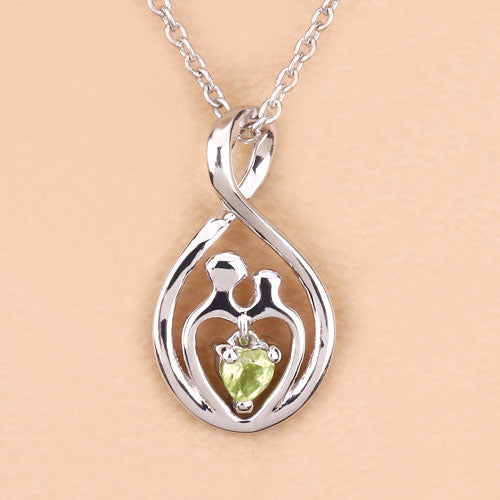 Bids.com 0.15 Carat Genuine Peridot .925 Sterling Silver Pendant Pendants Peach Puff size 18.00