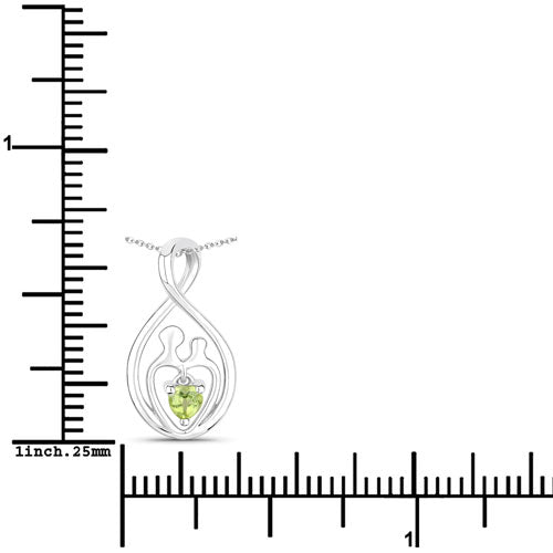 Bids.com 0.15 Carat Genuine Peridot .925 Sterling Silver Pendant Pendants White Smoke size 18.00