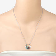 Bids.com 1.35 Carat Genuine Emerald and White Topaz .925 Sterling Silver Pendant Pendants Peach Puff size 18.00