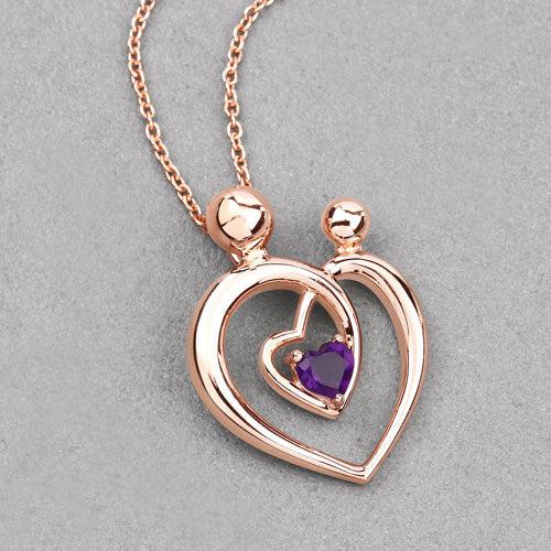 Bids.com 0.25 Carat Genuine Amethyst .925 Sterling Silver Pendant Pendants Gray size 18.00