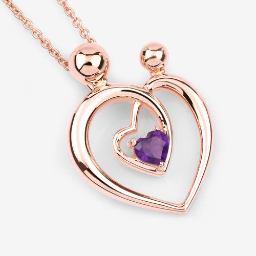 Bids.com 0.25 Carat Genuine Amethyst .925 Sterling Silver Pendant Pendants White Smoke size 18.00