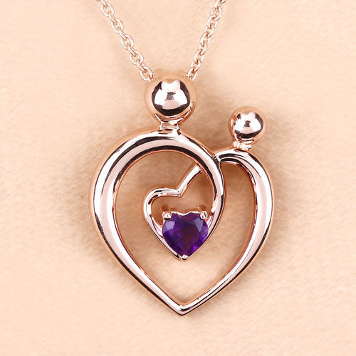 Bids.com 0.25 Carat Genuine Amethyst .925 Sterling Silver Pendant Pendants Bisque size 18.00