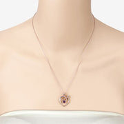 Bids.com 0.25 Carat Genuine Amethyst .925 Sterling Silver Pendant Pendants Bisque size 18.00