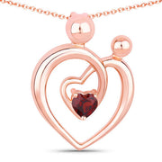 Bids.com 0.32 Carat Genuine Garnet .925 Sterling Silver Pendant Pendants White Smoke size 18.00