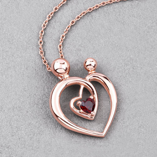 Bids.com 0.32 Carat Genuine Garnet .925 Sterling Silver Pendant Pendants Gray size 18.00
