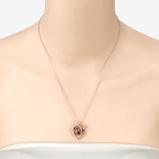 Bids.com 0.32 Carat Genuine Garnet .925 Sterling Silver Pendant Pendants Bisque size 18.00