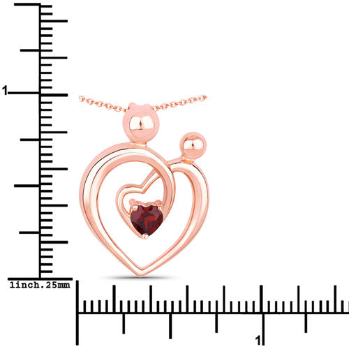 Bids.com 0.32 Carat Genuine Garnet .925 Sterling Silver Pendant Pendants White Smoke size 18.00