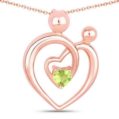 Bids.com 0.25 Carat Genuine Peridot .925 Sterling Silver Pendant Pendants White Smoke size 18.00