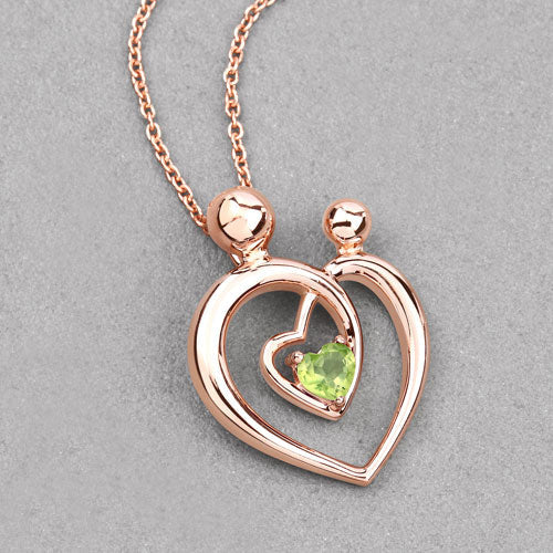 Bids.com 0.25 Carat Genuine Peridot .925 Sterling Silver Pendant Pendants Gray size 18.00