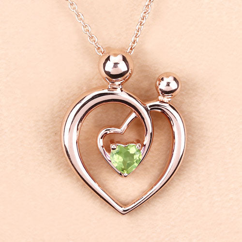 Bids.com 0.25 Carat Genuine Peridot .925 Sterling Silver Pendant Pendants Bisque size 18.00