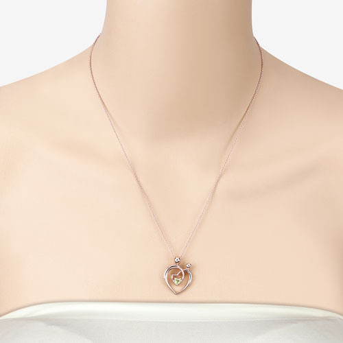 Bids.com 0.25 Carat Genuine Peridot .925 Sterling Silver Pendant Pendants Bisque size 18.00