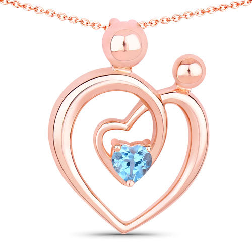 Bids.com 0.28 Carat Genuine Swiss Blue Topaz .925 Sterling Silver Pendant Pendants White Smoke size 18.00